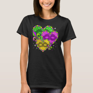 T-shirt Mardi Gras Coeur Fleur De Lys Symbole Funny Mardi