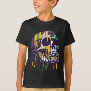 T-shirt Mardi Gras Crâne qui dégouline Fête du Mardi Gras