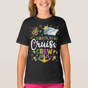 T-shirt Mardi Gras Cruise Crew 2025 Matching Girl