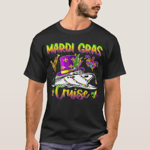 T-shirt Mardi Gras Cruise Crew Cruise Mask Festival Par