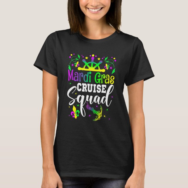 T-shirt Mardi Gras Cruise Squad Matching Family Group Funn (Devant)