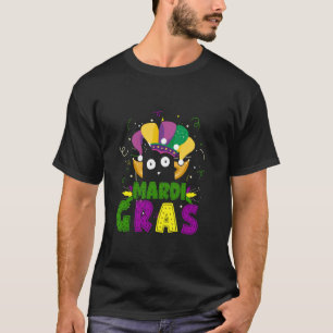 T-shirt Mardi Gras Drôle Chat Noir Portant Clown Chat Mard