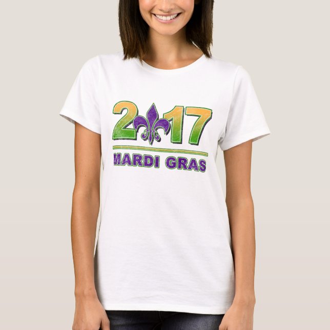 T-shirt Mardi gras Fleur-De-Lis 2017 (Devant)