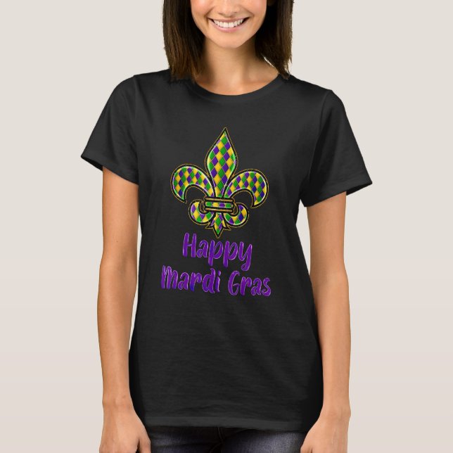 T-shirt Mardi Gras Fleur De Lis Costume Shirt Carnaval Par (Devant)