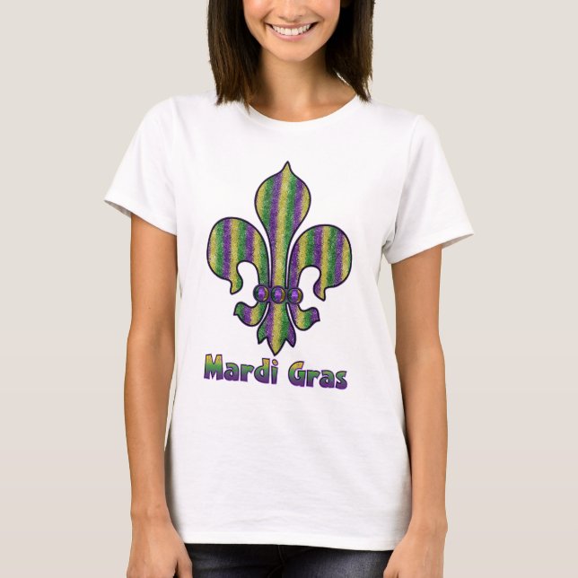 T-shirt Mardi gras Fleur de lis de rayure (Devant)