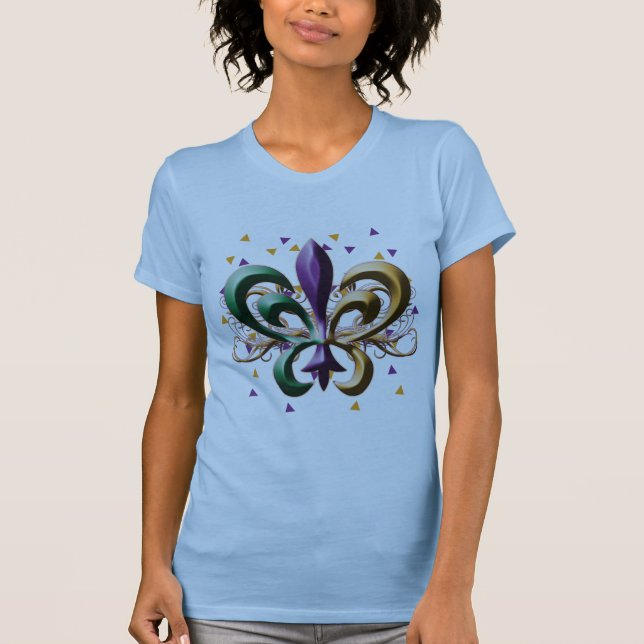 T-shirt Mardi gras Fleur de Lis Design (Devant)