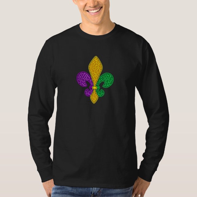 T-shirt Mardi Gras Fleur De Lis Leopard Print (Devant)
