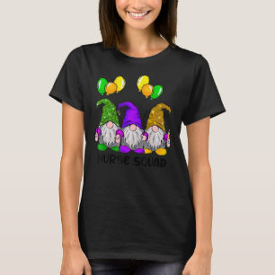 T-shirt Mardi Gras Gnomes Infirmière Squad Funny Carnival 