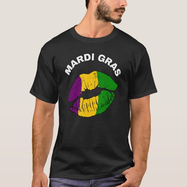 T-shirt Mardi Gras Gros Mardi Carnival Lièvres Kiss Drapea (Devant)