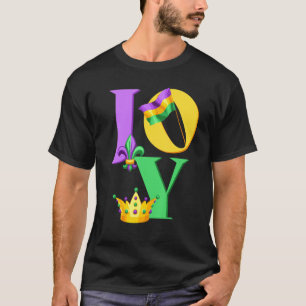 T-shirt Mardi Gras JOY, Mardi Gras JOY LOVE MUSIC, drôle M