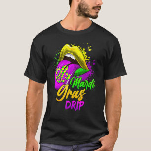 T-shirt Mardi Gras Lèvres Déchirantes Mardi Gras Couleurs