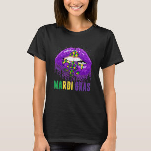 T-shirt Mardi Gras Lèvres Mardi Gras Costume de Carnaval F