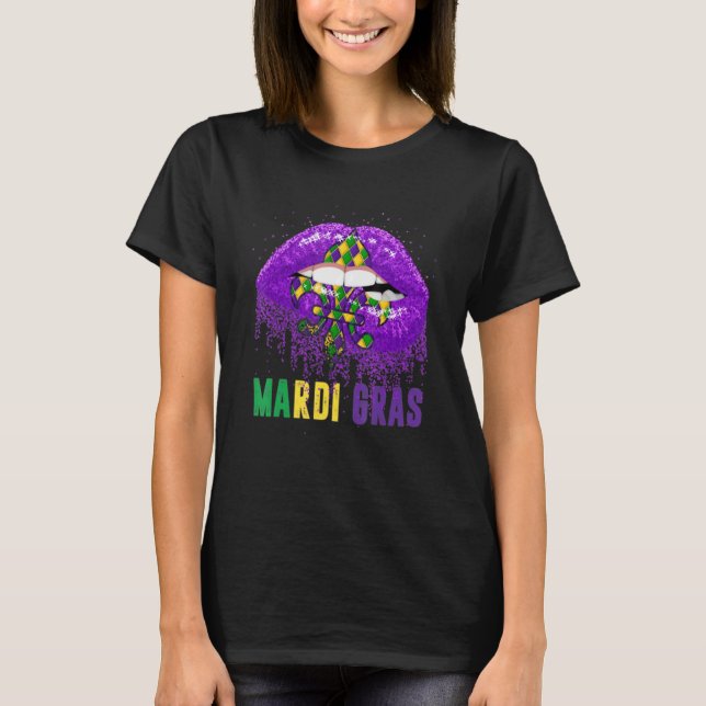 T-shirt Mardi Gras Lèvres Mardi Gras Costume de Carnaval F (Devant)