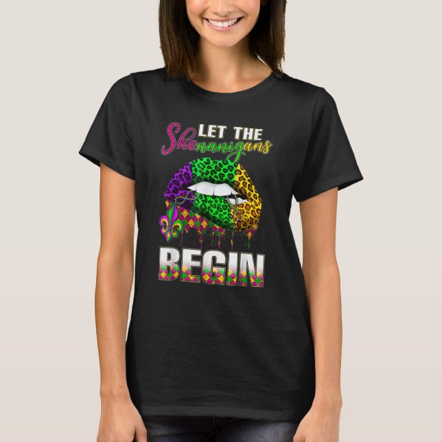 T-shirt Mardi Gras Lips Costume de lèvres femmes laisser S (Devant)