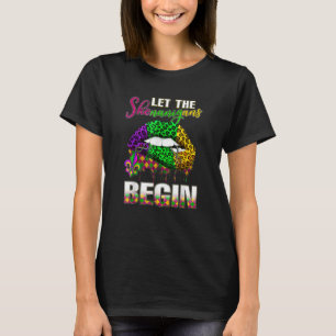 T-shirt Mardi Gras Lips Costume de lèvres femmes laisser S