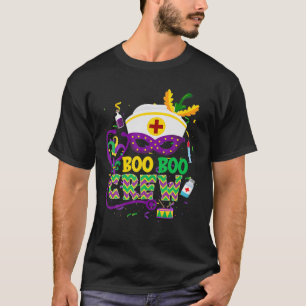T-shirt Mardi Gras Mask Boo Boo Crew Nurse, Mardi Gras
