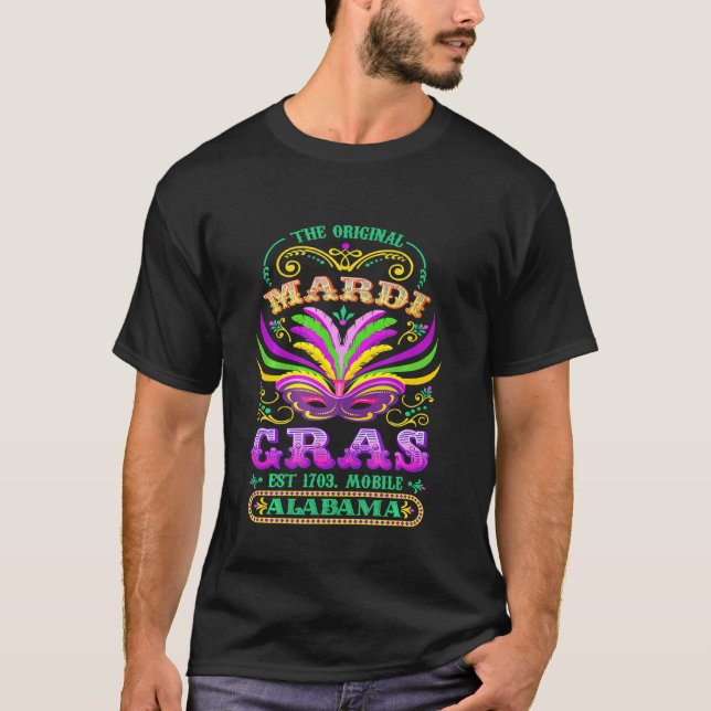 T-shirt Mardi Gras Mobile Alabama 1703 (Devant)