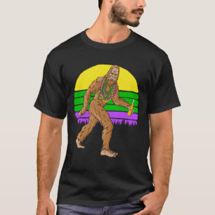 T-shirt Mardi Gras Perles Bigfoot Et Bière Sasquatch Gras