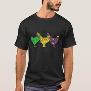 T-shirt Mardi Gras Perles de poulet Festival Animaux Jeste