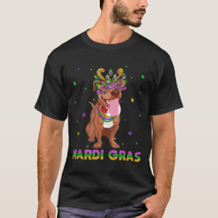 T-shirt Mardi Gras Pitbull Masque Et Perles