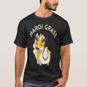 T-shirt Mardi Gras Pun Corgi Mardi Grass Mignon Mardi Gras