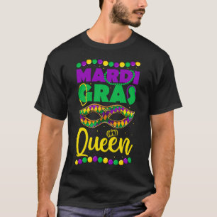 T-shirt Mardi Gras Queen Crown Mask, Filles Adultes Femmes
