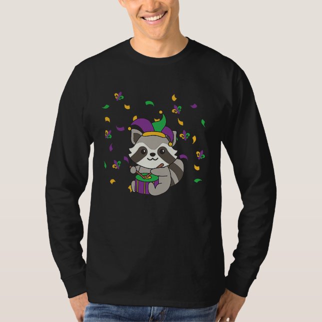 T-shirt Mardi Gras Raccoon With Drum Mardi Gras Costume (Devant)
