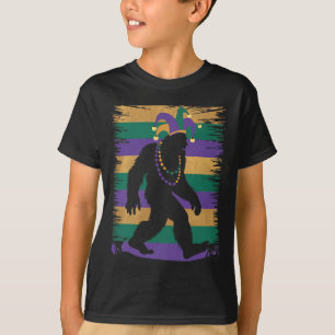 T-shirt Mardi Gras Sasquatch Funny Bigfoot Party Pour Homm