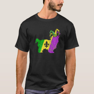 T-shirt Mardi Gras Shih Tzu Chien Mardi Gras Perles Casque
