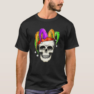 T-shirt Mardi Gras Skeleton Jester Joker Carnival Me