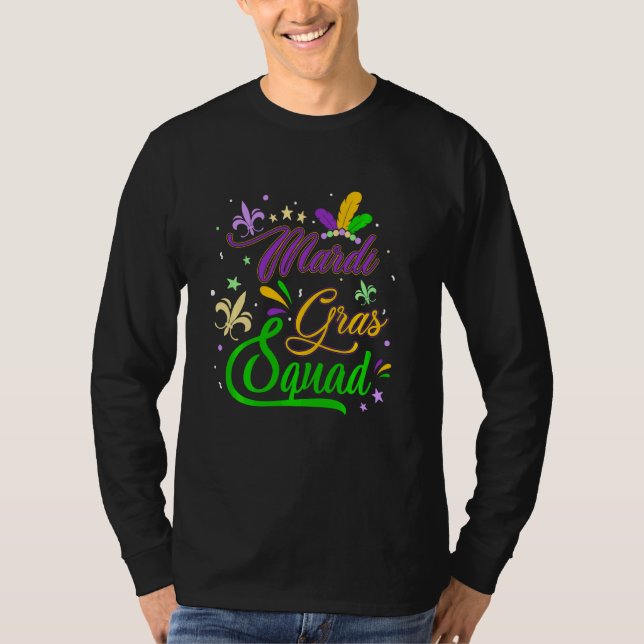 T-shirt Mardi Gras Squad Fleur De Lys Mask Funny Mardi Gra (Devant)
