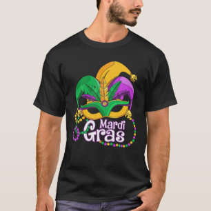 T-shirt Mardi Gras T Mardi Gras 2022 Perles Masque Plumes