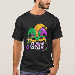 T-shirt Mardi Gras T Mardi Gras 2022 Plumes de masque perl