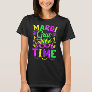 T-shirt Mardi Gras Time Feathered Krewes Mask Mardi Gras F