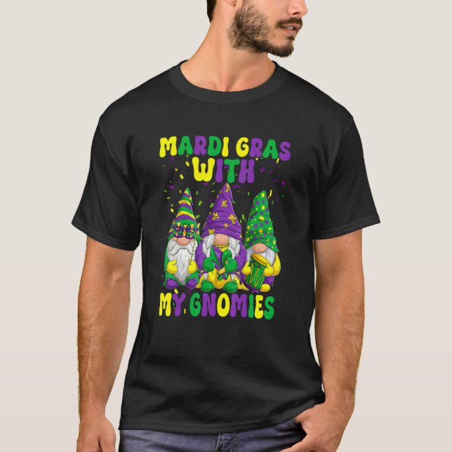 T-shirt Mardi Gras with My Gnomies Mardi Gras Three Gnomes (Devant)