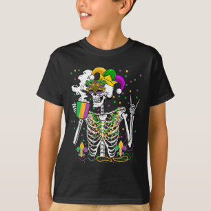 T-shirt Mardi Gras X-ray Squelette Boire Café Cute Hea