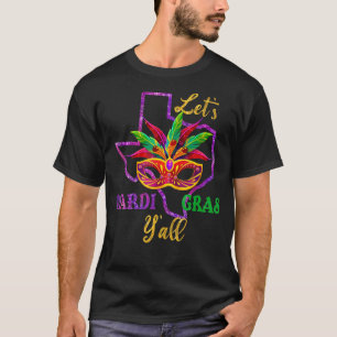 T-shirt Mardi Gras Y'all Galveston Plaisir Perles Et Masqu