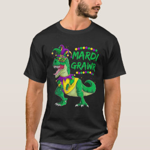T-shirt Mardi Grawr Dino Jester Outfit, Mardi Gras T Rex K