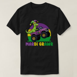 T-shirt Mardi Grawr Monster Camion Dinosaur Mardi Gras