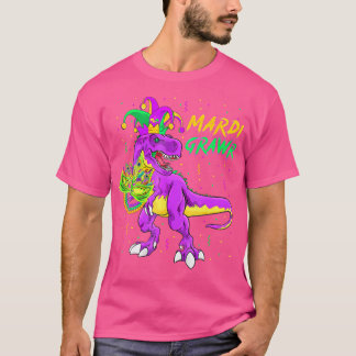 T-shirt Mardi Grawr Trex Dino Dj Costume Toddler Garçon En