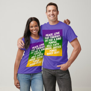 T-shirt Mardi Mardi Gras Paix, Amour et Gras Mardi