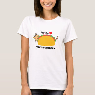 T-shirt Mardi Taco Drôle, Mon Chat Aime Les Mardi Taco