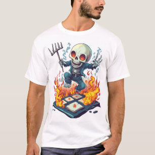 T-shirt Marelle d'enfer � Crâne de démon drôle