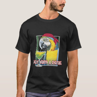 T-shirt Margarita Boire Pirate Parrot Polly Veut Un Coc