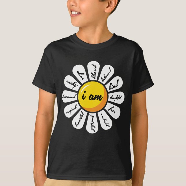 T-shirt Marguerite - affirmation de positif de fleur (Devant)