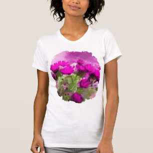 T-shirt Marguerite Africaine Avec Aquarelle Pourpre Mur