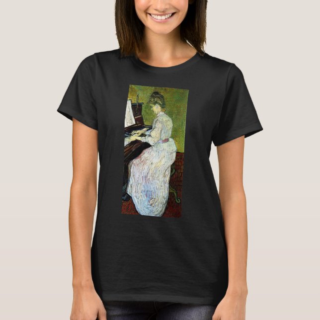 T-shirt Marguerite Gachet au piano par Vincent van Gogh (Devant)