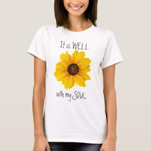 T-shirt Marguerite Jaune Tout Va Bien Pour Mon Âme Inspira