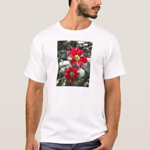T-shirt marguerite rose chaud rouge / marguerites fleurs