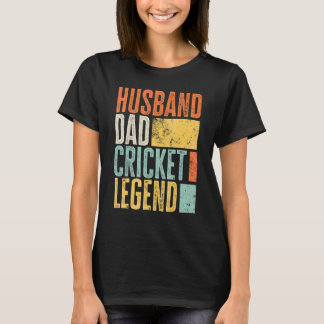 T-shirt Mari Cricket Mari Papa Légendaire Papa Meilleur Ré